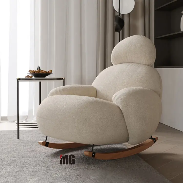 Stile europeo elegante semplice divano letto poltrona sedia a dondolo sedie a dondolo in legno per adulti
