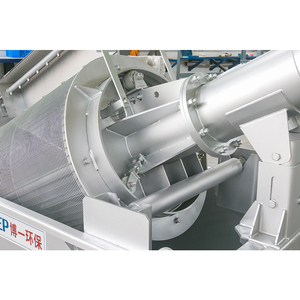 Advanced Design Waste Water Primary Treatment <strong>Rotate</strong> Trommel <strong>Drum</strong> Slant Run Down Inlet Screen <strong>Filter</strong> Solid Liquid Separator