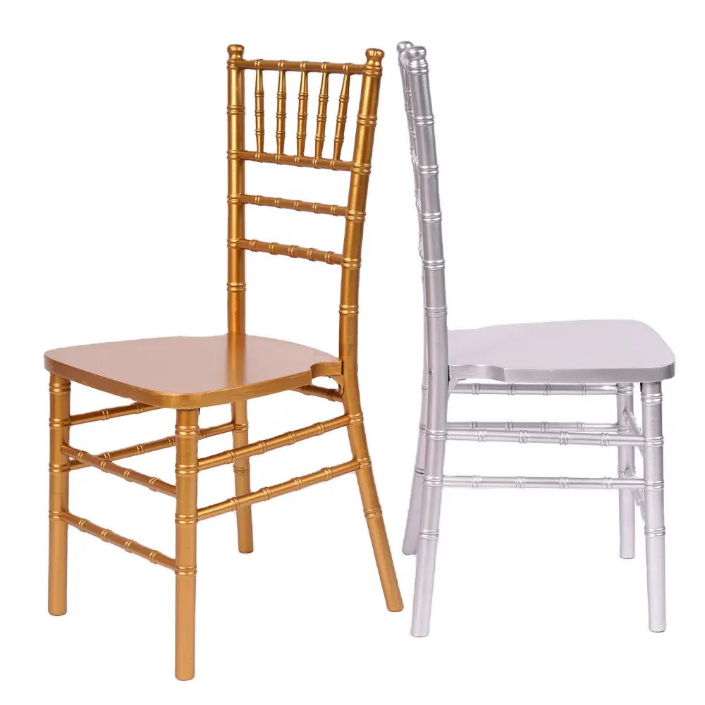 Vente en gros Chaises Chiavari empilables or argent blanc Utilisez de belles tables et chaises lors de mariages