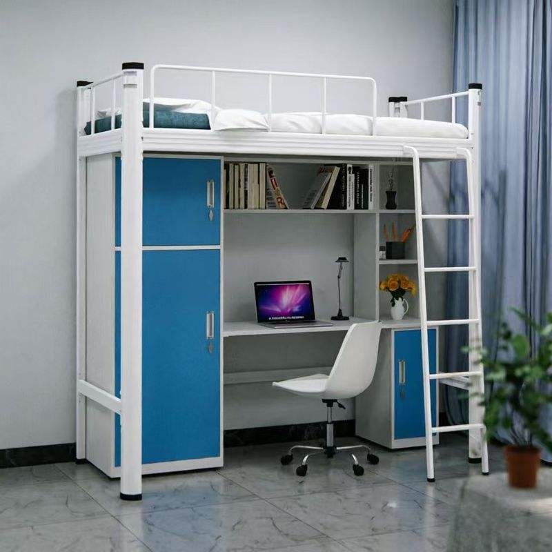 Blue attic bed sheet door cabinet