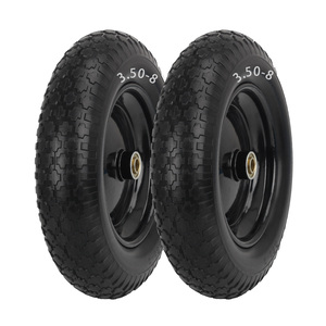 Pu1413 14.5 "3.50-8 xe cút kít PU bọt phẳng-Miễn phí rắn lốp và bánh xe với 5/8" Trục lỗ khoan - Product Image 1