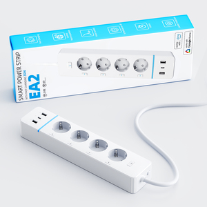 智能电源板欧盟Wifi多插座，带电涌保护定时4插座3 USB C型端口智能扩展插座 - Product Image 5