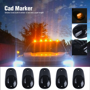 Amber ไฟ Cab 9/12/16Led Cab Marker Light,ไฟวิ่งบนหลังคาด้านหน้าด้านหลังพร้อมสายไฟสำหรับรถบรรทุกรถตู้รถปิคอัพ Rvs 5ชิ้น - Product Image 3