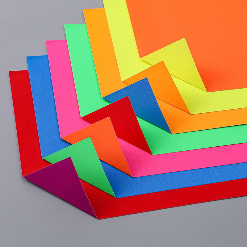 A4 double sided double color colorful fluorescent card paper