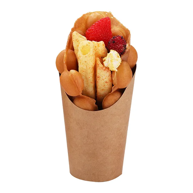 Suministros desechables para postres, gofres, patatas fritas, aperitivos, vasos de papel Kraft
