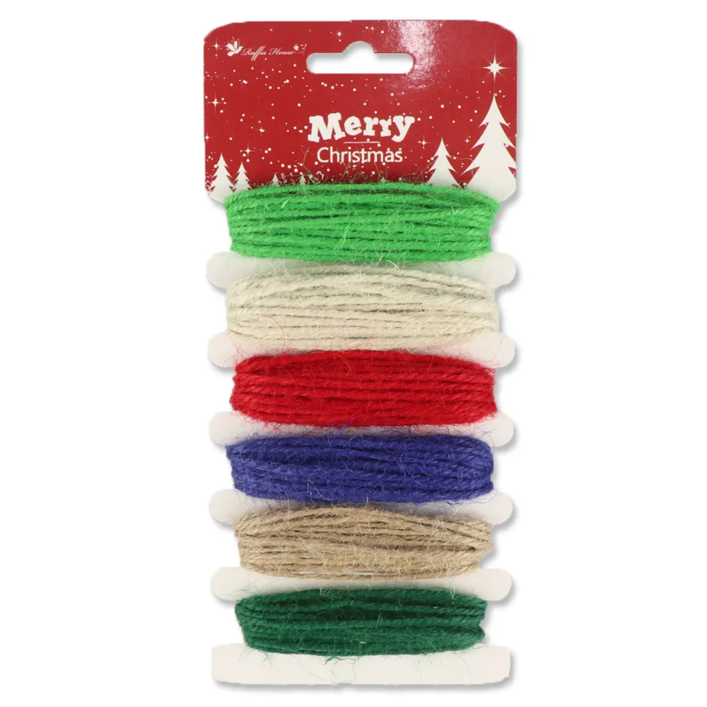 Elsas DIY christmas packing tape decorations 6 color per card twisted 3 ply hemp thread colors hemp rope