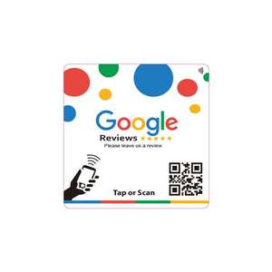 Esaminaci su google Adesivo Adesivo Personalizzato cerchio quadrato google business recensione tags nfc qr code sticker