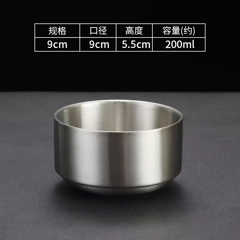 9cm Korean-style soup bowl (silver)