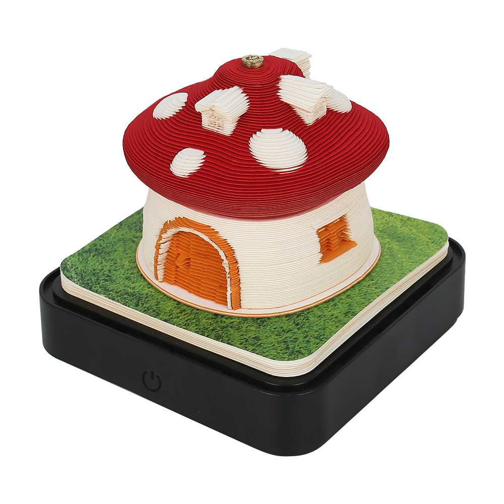 Panoramic Mushroom House Red - English
