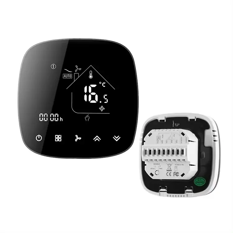 Precio de fábrica MOQ bajo Negro BACnet Nest Aprendizaje Controlador de temperatura digital Habitación Termostato inteligente