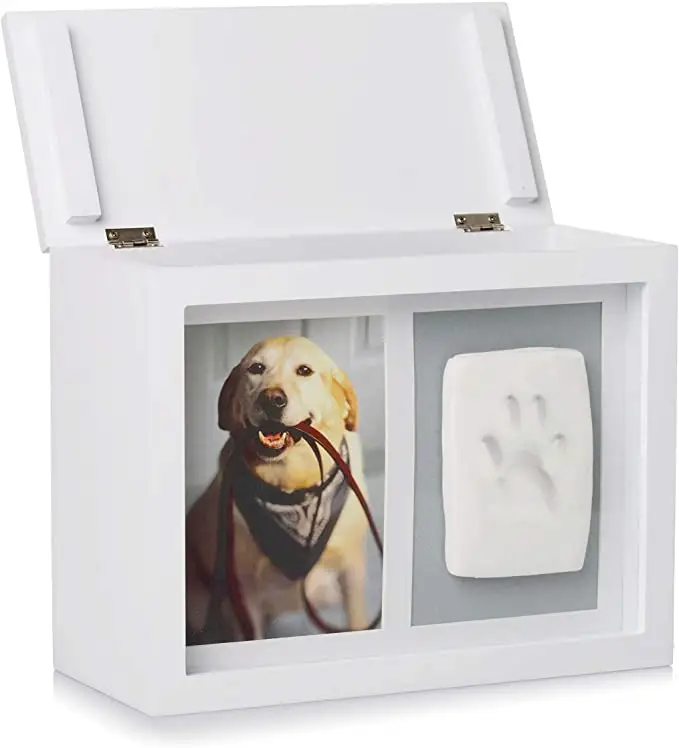 Custom-made Wholesale Personalized Cherry Finish MDF Wood Human Urn Wooden Pet Urns with Photo Frame For Ashes