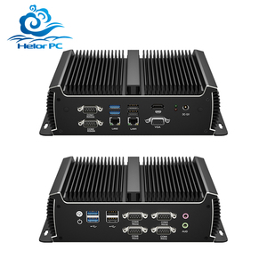 Fanless Aluminum Small Industrial <strong>Computer</strong> Intel Core I5 4200U 2 Network Card RJ45 LAN 6 <strong>RS232</strong> RS422 RS485 <strong>Embedded</strong> Mini PC - Product Image 1