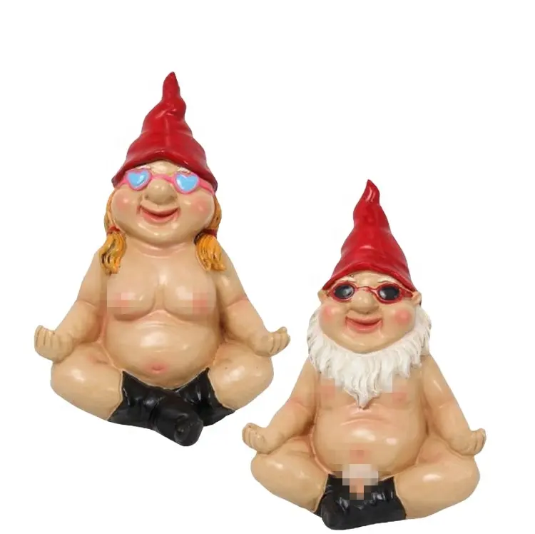 Resina casais nuos jardim gnome