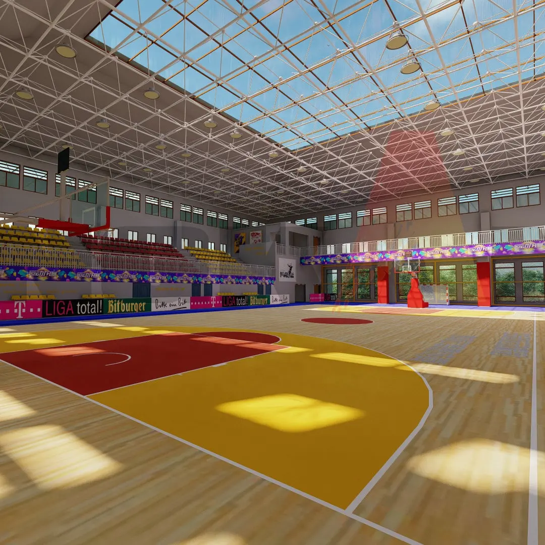 Customized FIBA Solid Wood Sport Floor Portable Basketball Court Flooring