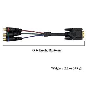 15 Pines de alta densidad D-Sub Cable VGA a 3 RCA convertidor VGA macho a hembra RCA HD15 al componente RCA Breakout Cable adaptador de Cable