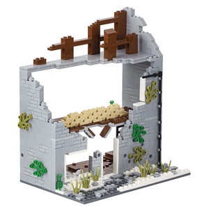 MOC5003 671 יחידות מלחמת העולם השנייה בית נהרס בית שבור אבני בניין סטים צעצועים ערכת בניין