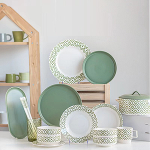 Fabrika kişiselleştirilmiş Modern el yapımı seramik kahvaltı yemeği Set ince porselen avrupa tarzı porselen yemek takımı - Product Image 3