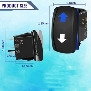 DPDT LED ışık anahtarında 12V/ 20A 10A/ 24V, Rocker Switch7 Pin açik kapali - Product Image 5