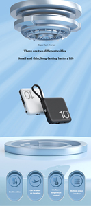 Kolay taşınabilir 10000mah dahili iki kablo cep hızlı şarj çok fonksiyonlu güç banka kullanımı için Apple ve Android - Product Image 6