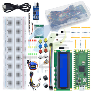 Ahududu Pi Pico geliştirme kurulu Breadboard için TZT başlangıç kiti LCD modülü Python programlama acemi kiti SG90 Servo LCD1602