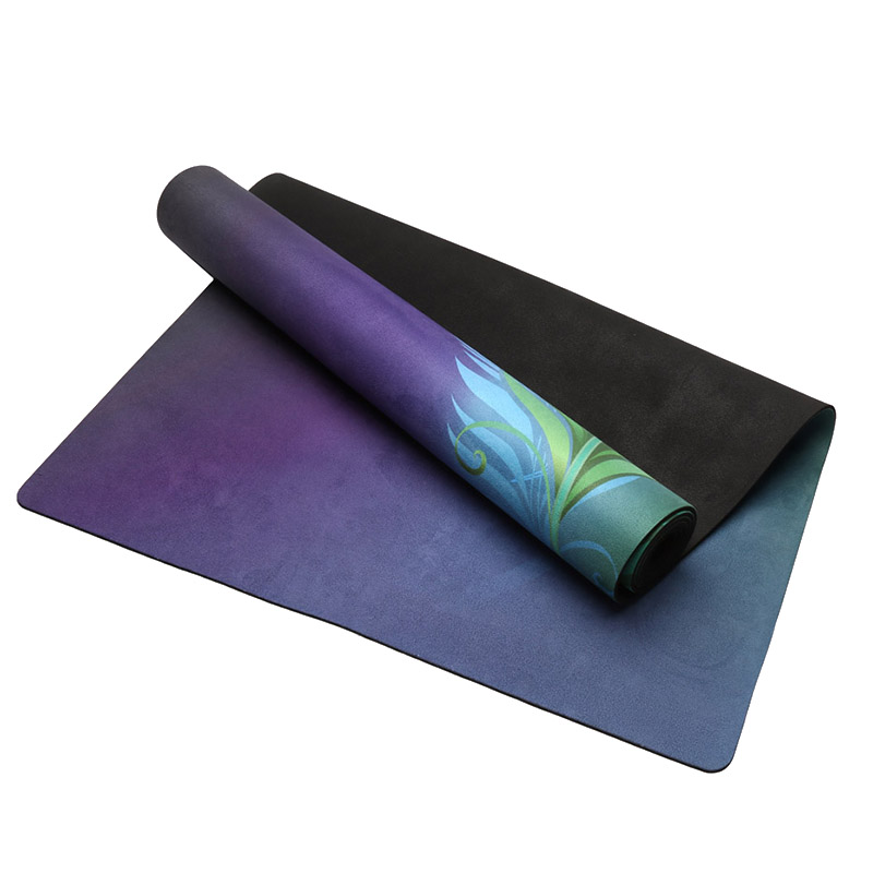 Tapis de yoga en daim-Mélange bleu