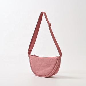 DL123 yuvarlak Mini omuz naylon torba taşınabilir fermuar büyük kapasiteli rahat bayanlar Crossbody çanta ile kadınlar için