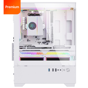 Snowman RGB chơi game Mid ATX tháp máy tính PC trường hợp double side Tempered Glass Bảng điều chỉnh USB3.0 bụi lọc pcle4 chơi game PC Vỏ - Product Image 2