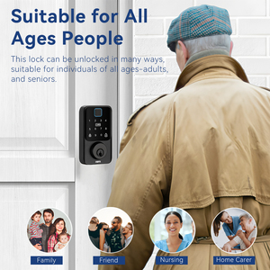 Tuya Bluetooth akıllı kapı kilidi ile biyometrik parmak izi kartı şifre ve anahtar ön kapı akıllı kilit sürgü - Product Image 6