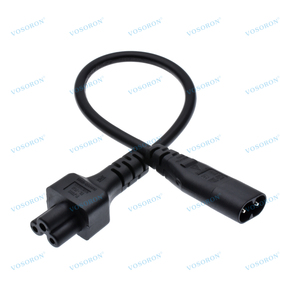 C8 C5 güç kablosu, IEC320 C8 C5 uzatma kablosu, 1FT şekil 8 C8 erkek erik çiçeği C5 dişi adaptör, 250V 2.5A, 30cm - Product Image 3