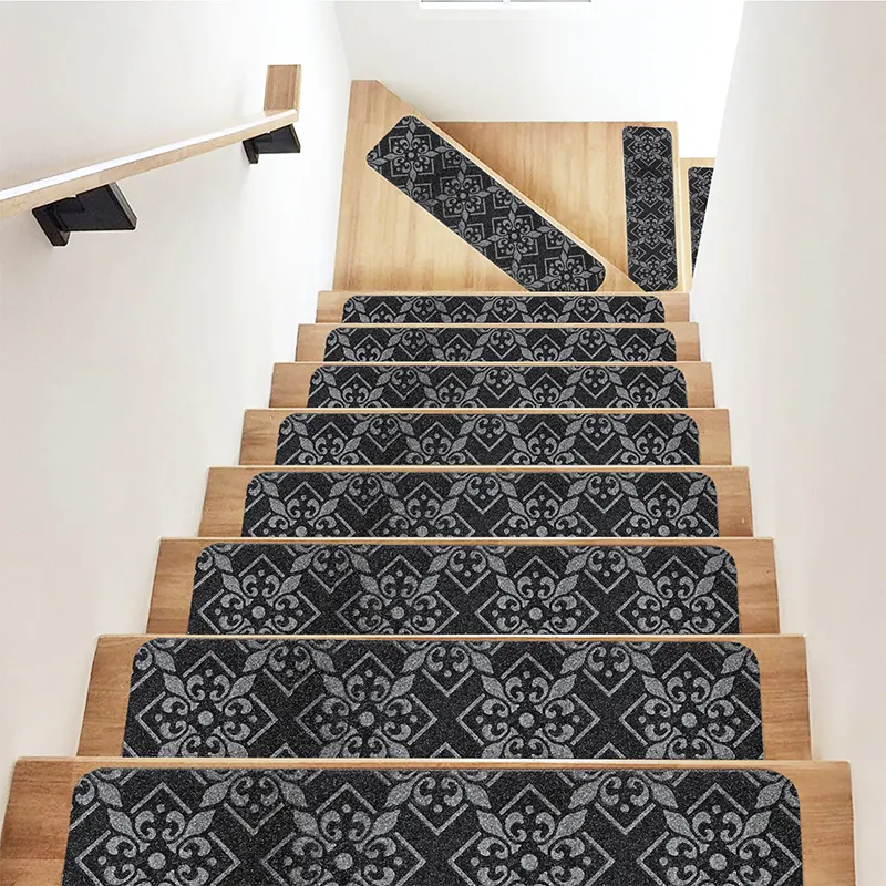 Tapete de feltro personalizado antiderrapante, tapete de escada em poliéster para decoração de casa