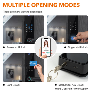 Tuya App Smart Life Video Intercom Cerradura de puerta inteligente con reconocimiento de huellas dactilares Contraseña Clave Aplicación Desbloqueo - Product Image 4