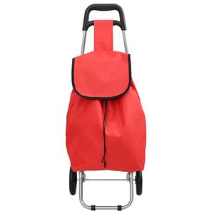 VidaXL W2B Red Shopping <strong>Trolley</strong> with 35 L Capacity Coin <strong>Lock</strong> Plastic &amp; Steel Material PU Surface Handling Mesh Structure - Product Image 1