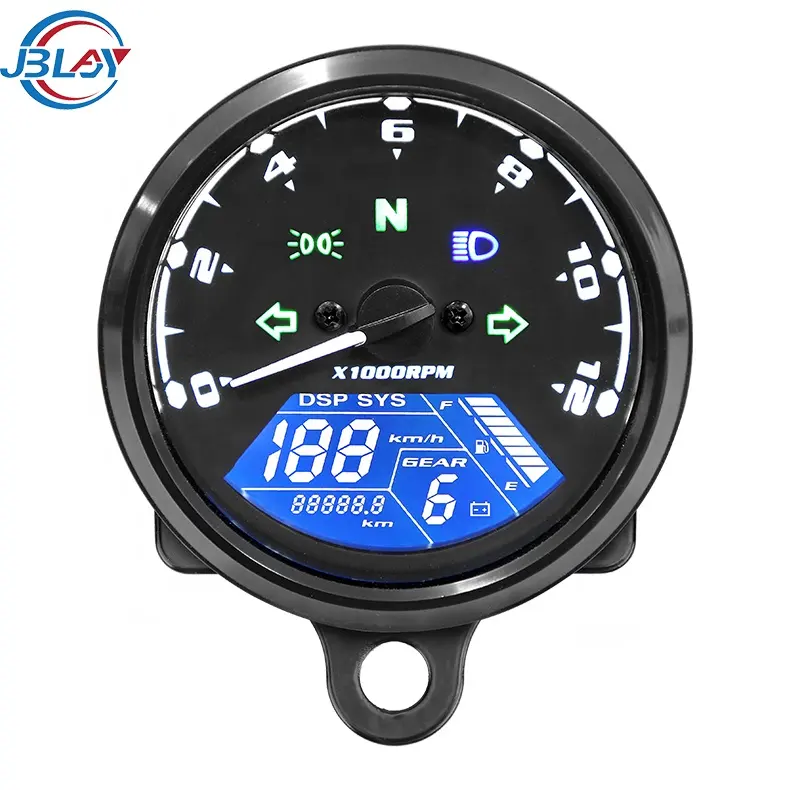 Speedometer sepeda motor dengan braket, Speedometer indikator multifungsi dengan Odometer bahan bakar Tachometer