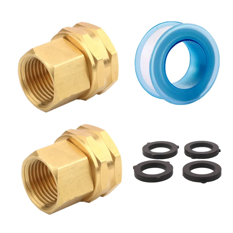 Adattatore per kit in ottone da 1/2 "da femmina a 3/4 pollici in metallo raccordi rapidi in acciaio inossidabile connettore per acqua di rubinetto