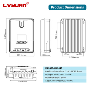 LVYUAN Outdoor 40A 12V/24V Auto Detect Preis Pwm Solar laderegler Mppt Solar laderegler für Solarenergie - Product Image 6