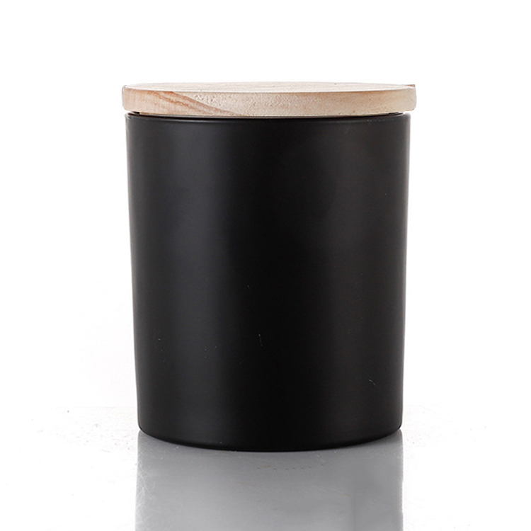 Noir mat avec couvercle en bois