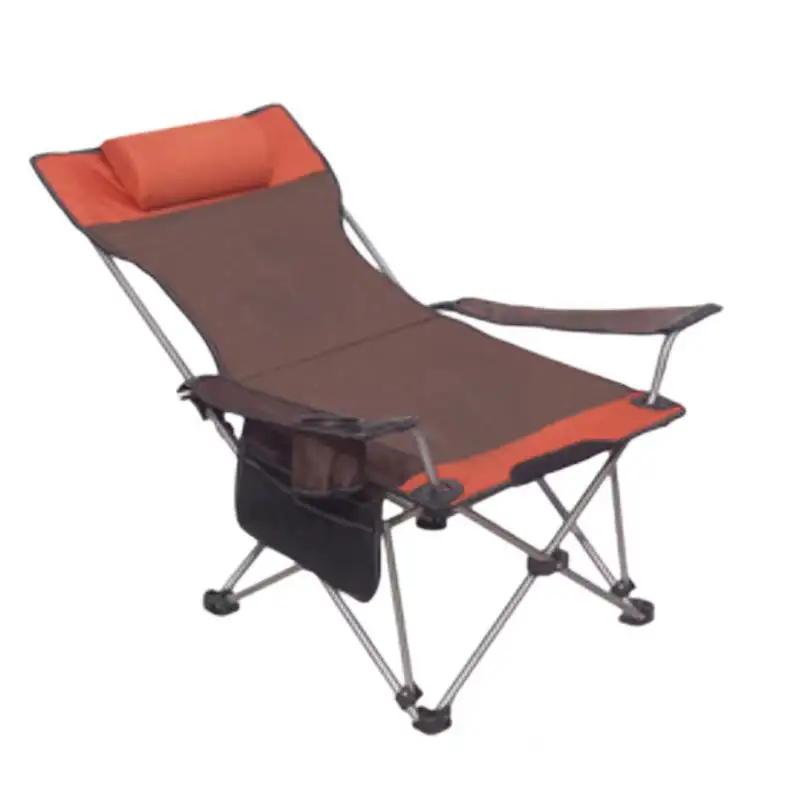Cadeira de acampamento dobrável com encosto alto e sacos de armazenamento, cadeira portátil com logotipo personalizado para uso ao ar livre