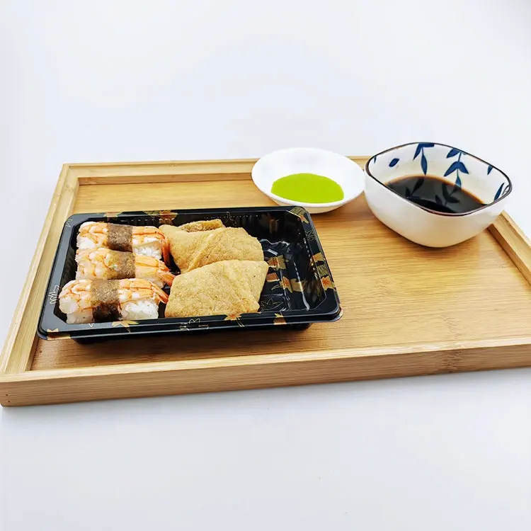 Disposable Pet plastic take away japanese sushi tray Food sushi box