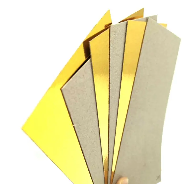 Papier aluminium gris laminé, carton métallique, aluminium doré