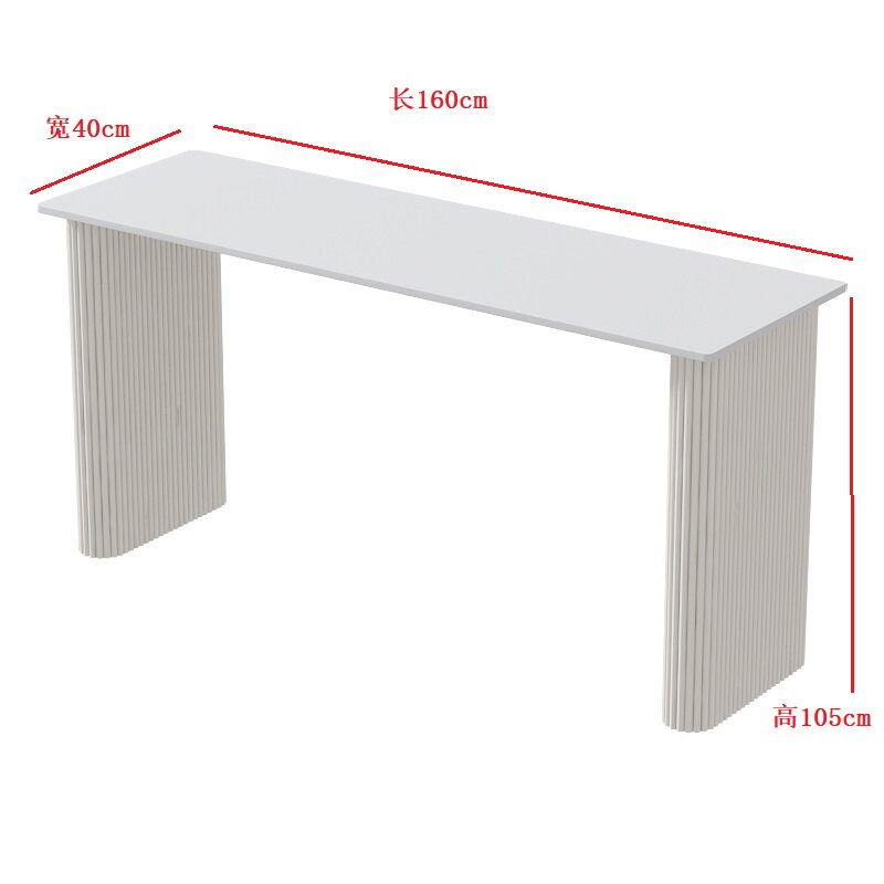 Long 160, blanc pur, support de bureau blanc.