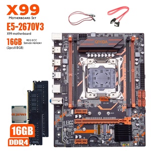 QIYIDA ชุดคิตเมนบอร์ด X99,สำหรับ Intel LGA2011-3 Xeon E5 2670 V3 CPU (2*8GB) 16GB DDR4 ECC Memory M-ATX NVME M.2 - Product Image 1