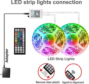 スマートLEDストリップライト100フィート2ロール50フィート音楽同期色変更リモートアプリ音声制御寝室ストリップ照明用 - Product Image 1