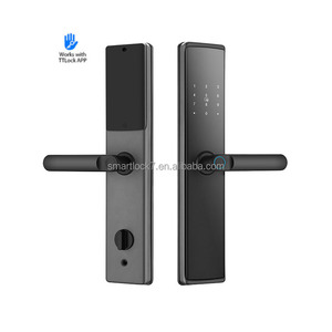 Alüminyum kapı için emniyet akıllı kilit elektrikli dijital büyük kapısı parmak baskı manuel anahtar akıllı kapı kilidi - Product Image 3