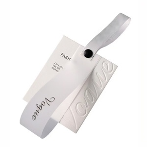 Diseño especial logotipo en relieve personalizado etiqueta colgante papel texturizado etiqueta oscilante con cuerda de algodón - Product Image 1