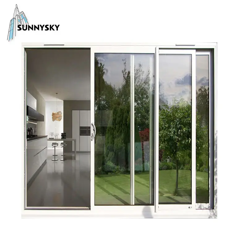 Sunnysky individuelles hochleistungs-kugelsicheres glas mit grafischem design aus edelstahl horizontale anti-diebstahl-aluminiumlegierung