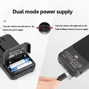 Factory Price Mini Portable Rechargeable / Battery Dual-mode Powered <strong>Pointer</strong> FM Radio With Flashlight - Product Image 6