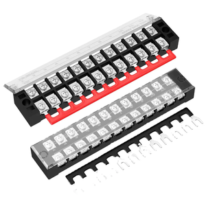 Tb-3512 600V 12 cách kép Row & mặt đất Jumper khối thiết bị đầu cuối dây Vít sọc cách điện 35A thanh xe buýt với bìa - Product Image 1