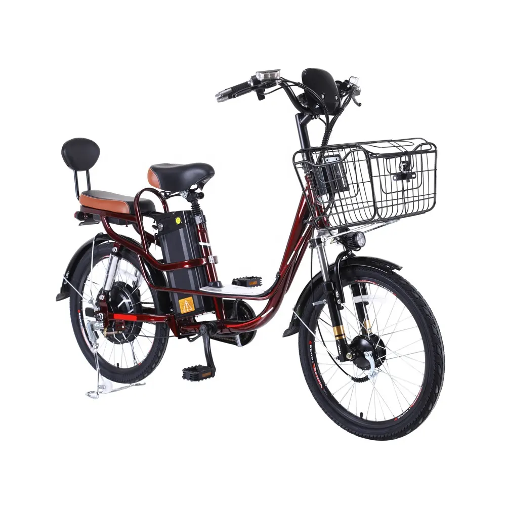 Длинный диапазон доставки еды Электрический велосипед 2 колеса 20 дюймов 48V 500W Электрический грузовой велосипед