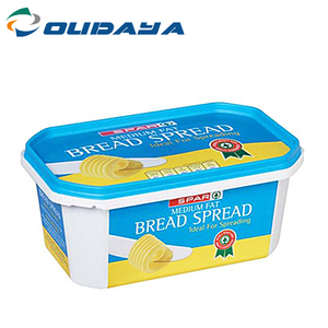 Hochwertige 500ml rechteckige IML-Verpackung kunden spezifisches Logo Butter behälter Margarine verteilt Plastik käse wanne mit Deckel - Product Image 4