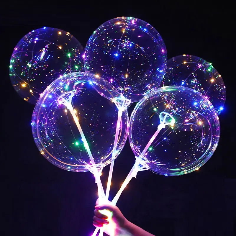 Conjunto de balões transparentes, balões de bobo para crianças, brinquedo infantil para festa de natal, aniversário, iluminação led, diversão ao ar livre, balões de bobo, venda imperdível